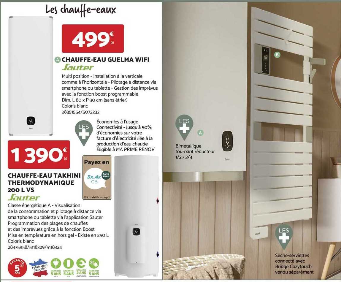 chauffe-eau guelma wifi, chauffe-eau takhini thermodynamique 200 l vs sauter