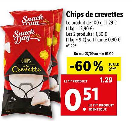 chips de crevettes snack day