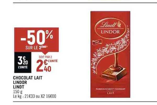 Chocolat Lait Lindor Lindt