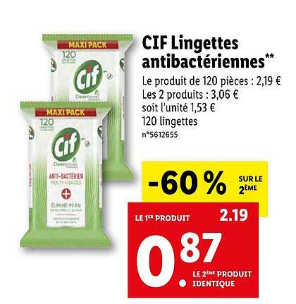 Cif Lingettes Antibactériennes