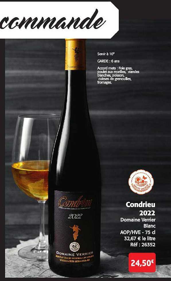 condrieu 2022 domaine verrier blanc aop-hve