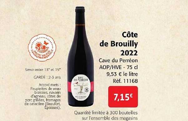 côte de brouilly 2022 cave du perréon aop-hve