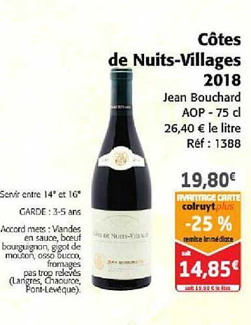 côtes de nuits-villages 2018 jean bouchard aop