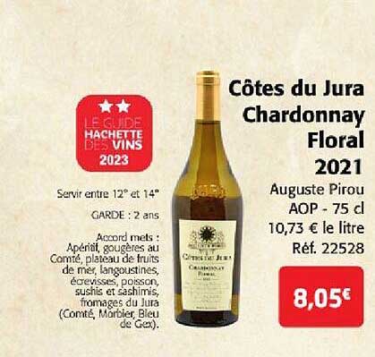 côtes du jura chardonnay floral 2021 auguste pirou aop