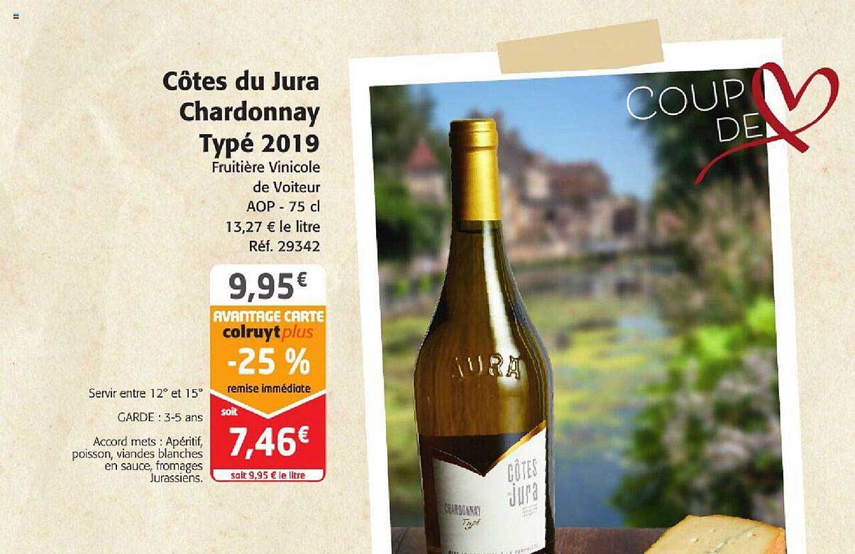 côtes du jura chardonnay typé 2019 fruitière vinicole de voiteur aop