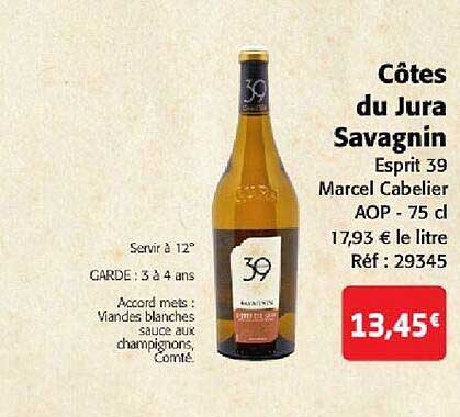 côtes du jura savagnin esprit 39 marcel cabelier aop