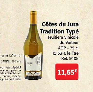 côtes du jura tradition typé fruitière vinicole du voiteur aop