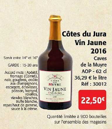 côtes du jura vin jaune 2016 caves de la muyre