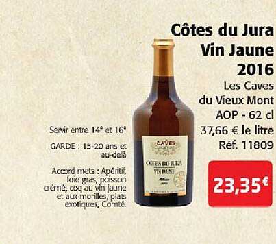Côtes Du Jura Vin Jaune 2016 Les Caves Du Vieux Mont Aop