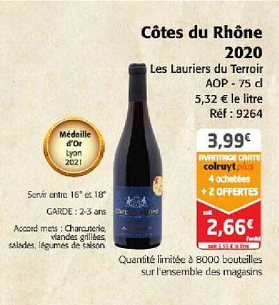 côtes du rhône 2020 les lauriers du terroir aop