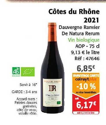 Côtes Du Rhône 2021 Dauvergne Ranvier De Natura Rerum