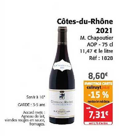 côtes-du-rhône 2021 m. chapoutier aop