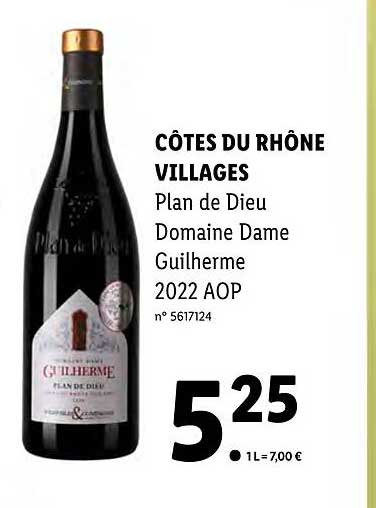 côtes du rhône villages plan de dieu domaine dame guilherme 2022 aop