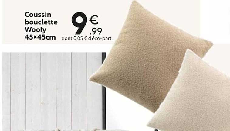Coussin Bouclette Wooly 45 X 45 Cm