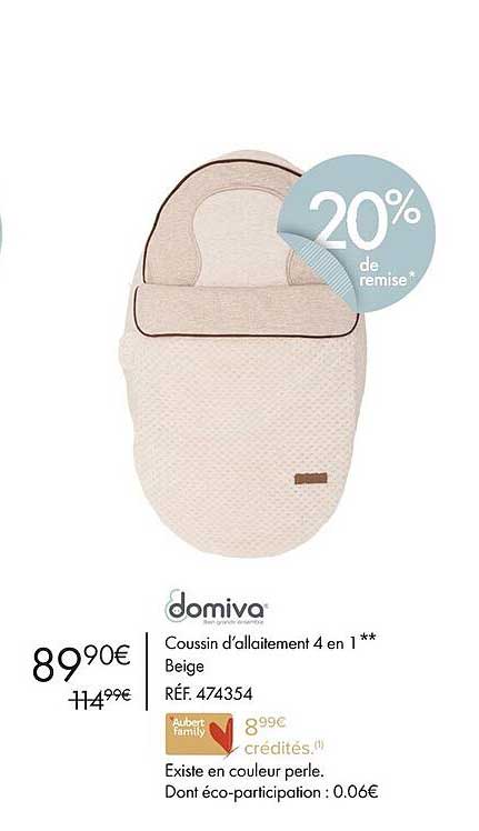 coussin d'allaitement 4 en 1 beige domiva