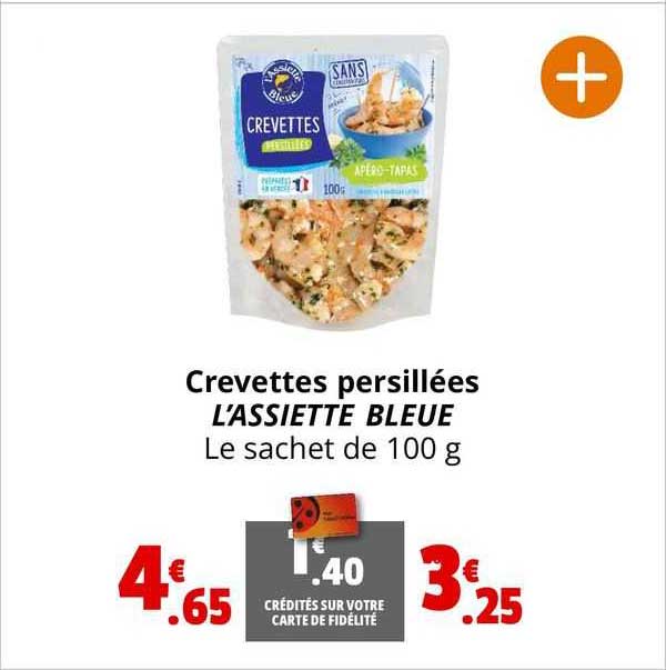 crevettes persillées l'assiette bleue