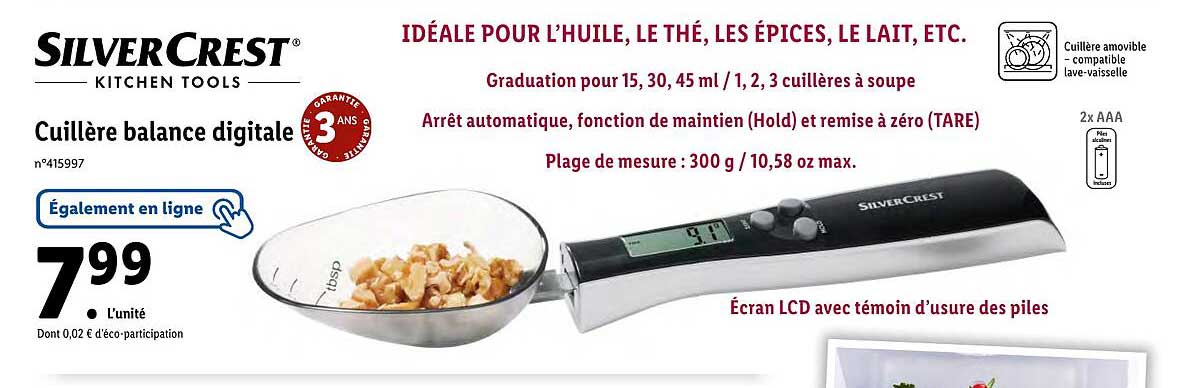 cuillère balance digitale silver crest