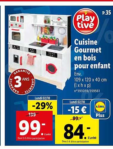 Cuisine Gourmet En Bois Pour Enfant Playtive