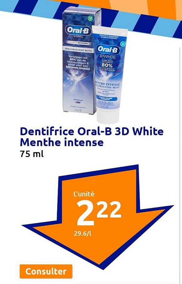 dentifrice oral-b 3d white menthe intense