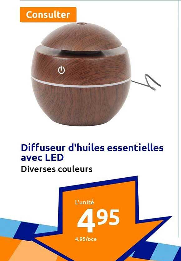 diffuseur d'huiles essentielles avec led