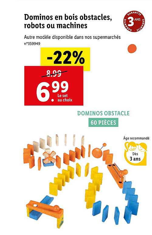 dominos en bois obstacles, robots o machines
