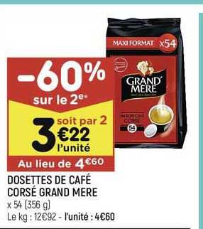 dosettes de café corsé grand mère