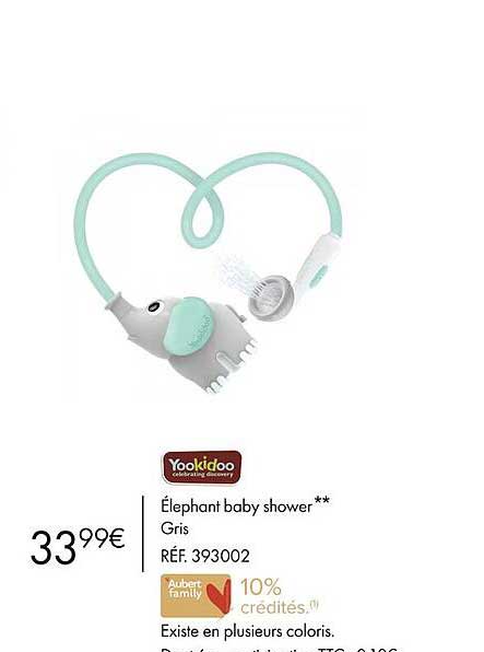 élephant baby shower gris yookidoo