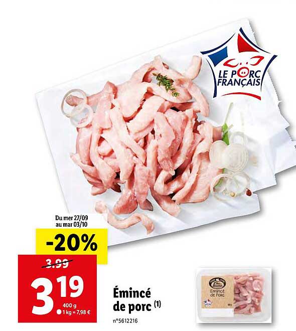 émincé De Porc