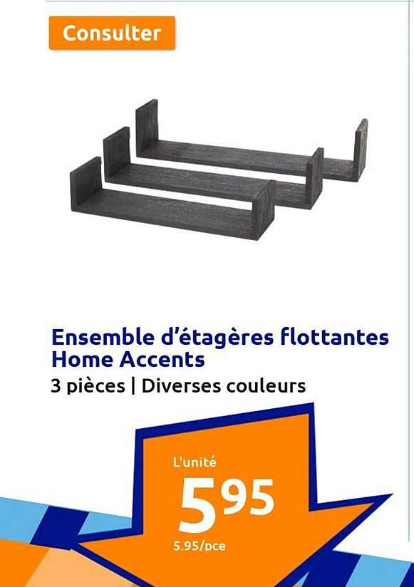 ensemble d'étagères flottantes home accents