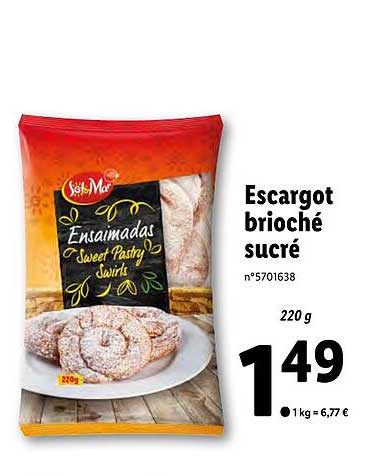 Escargot Brioché Sucré Sol&mar