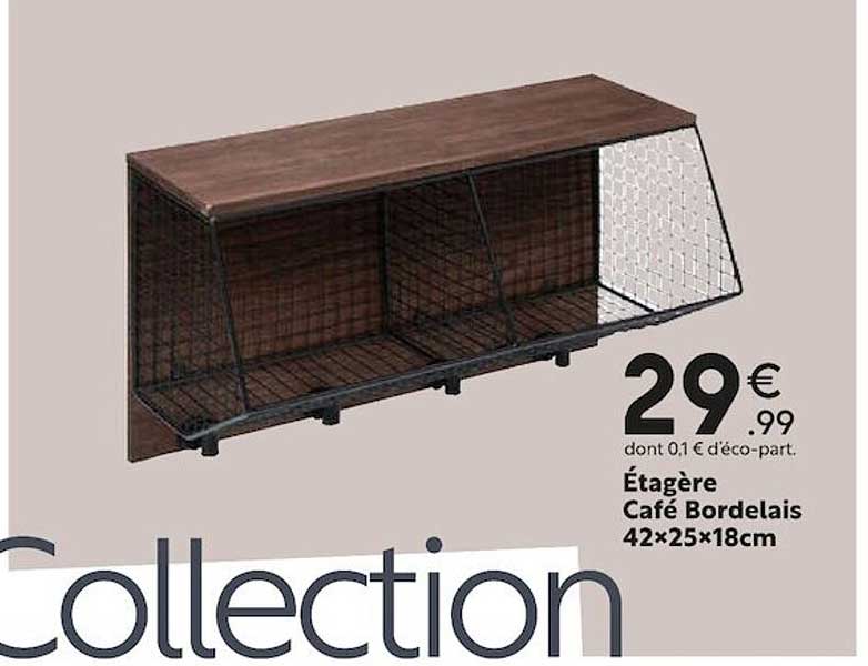 étagère café bordelais 42 x 25 x 18 cm