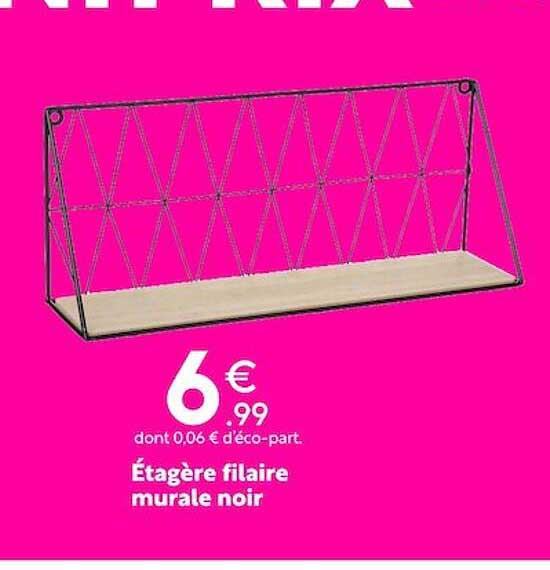 étagère Filaire Murale Noir