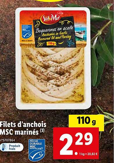 Filets D'anchois Msc Marinés