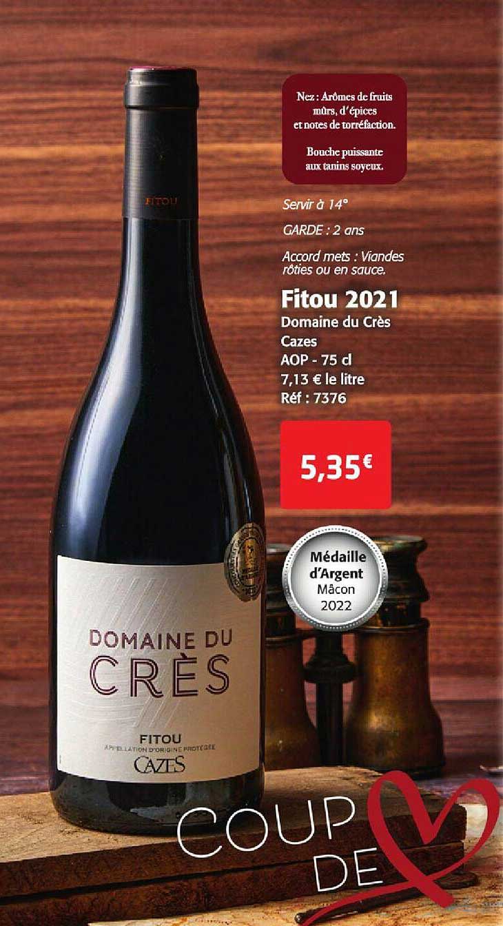 fitou 2021 domaine du crès cazes