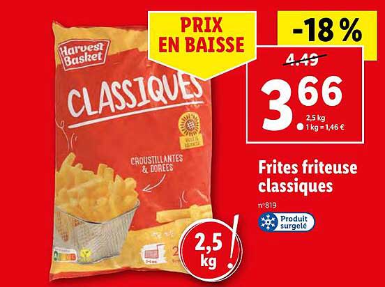 Frites Friteuse Classiques Harvest Basket