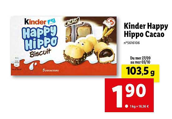 Kinder Happy Hippo Cacao