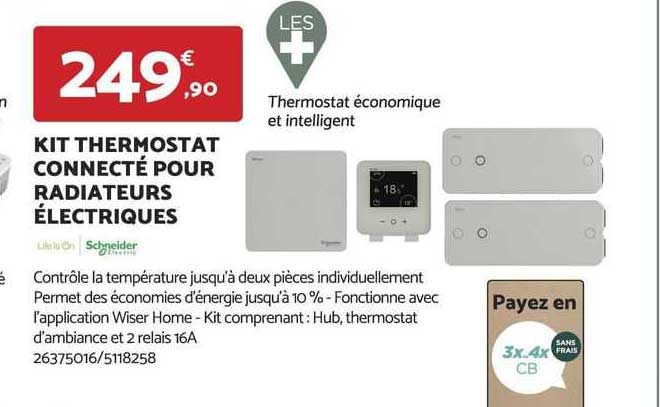 kit thermostat connecté pour radiateurs électriques