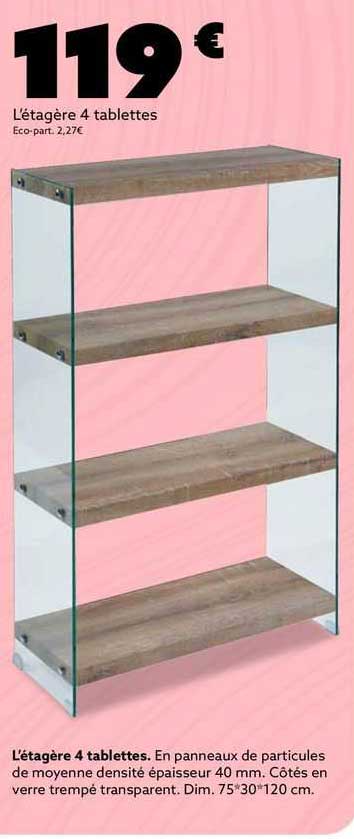 l'étagère 4 tablettes