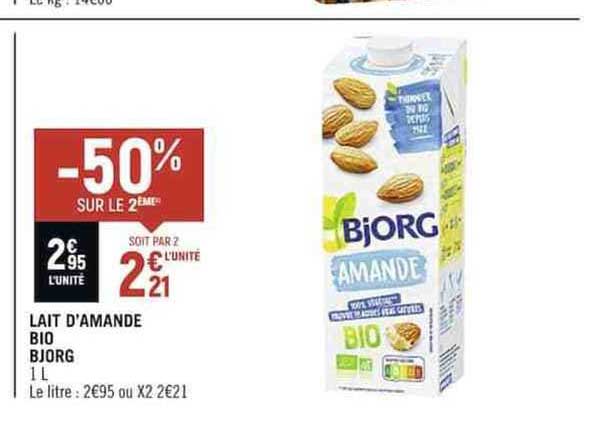 lait d'amande bio bjorg