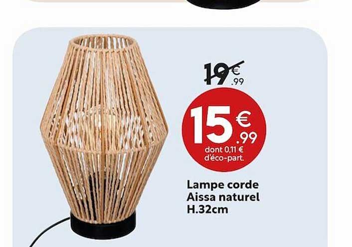 lampe corde aissa naturel