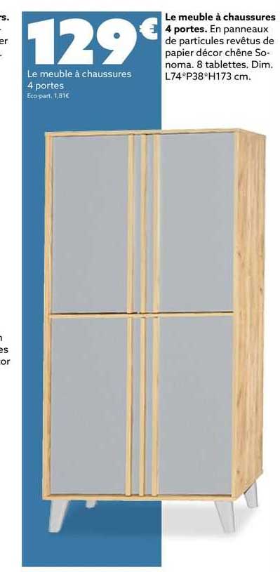 Le Meuble à Chaussures 4 Portes