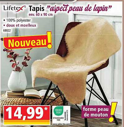 lifetex tapis "aspect peau de lapin"