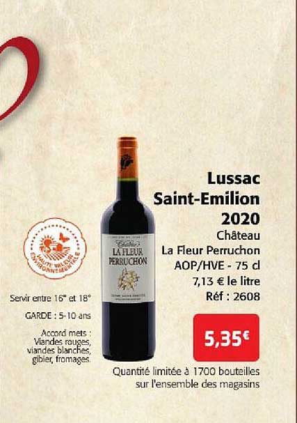 lussac saint-emilion 2020 château la fleur perruchon