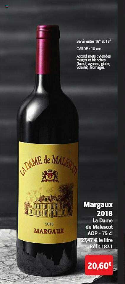margaux 2018 la dame de malescot