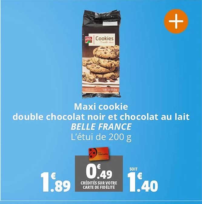 Maxi Cookie Double Chocolat Noir Et Chocolat Au Lait Belle France