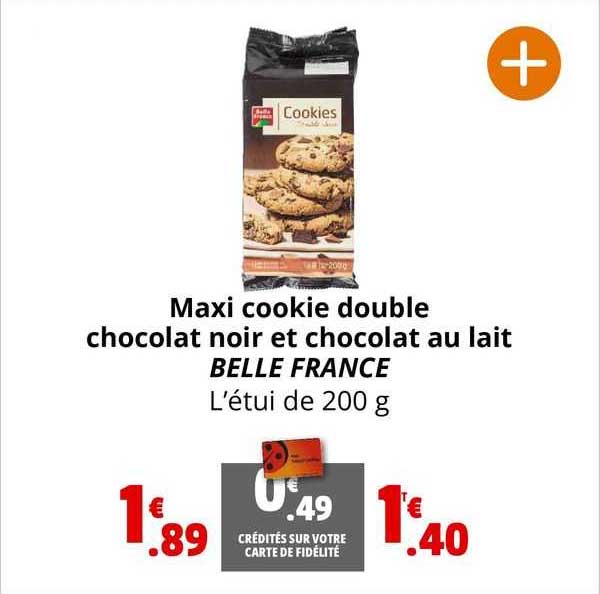 Maxi Cookie Double Chocolat Noir Et Chocolat Au Lait Belle France