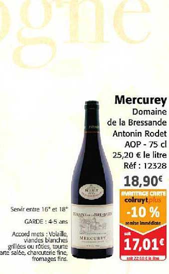 mercurey domaine de la bressande antonin rodet aop
