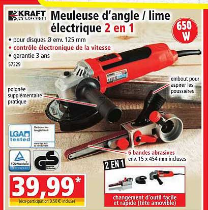 meuleuse d'angle / lime électrique 2 en 1 kraft werkzeuge