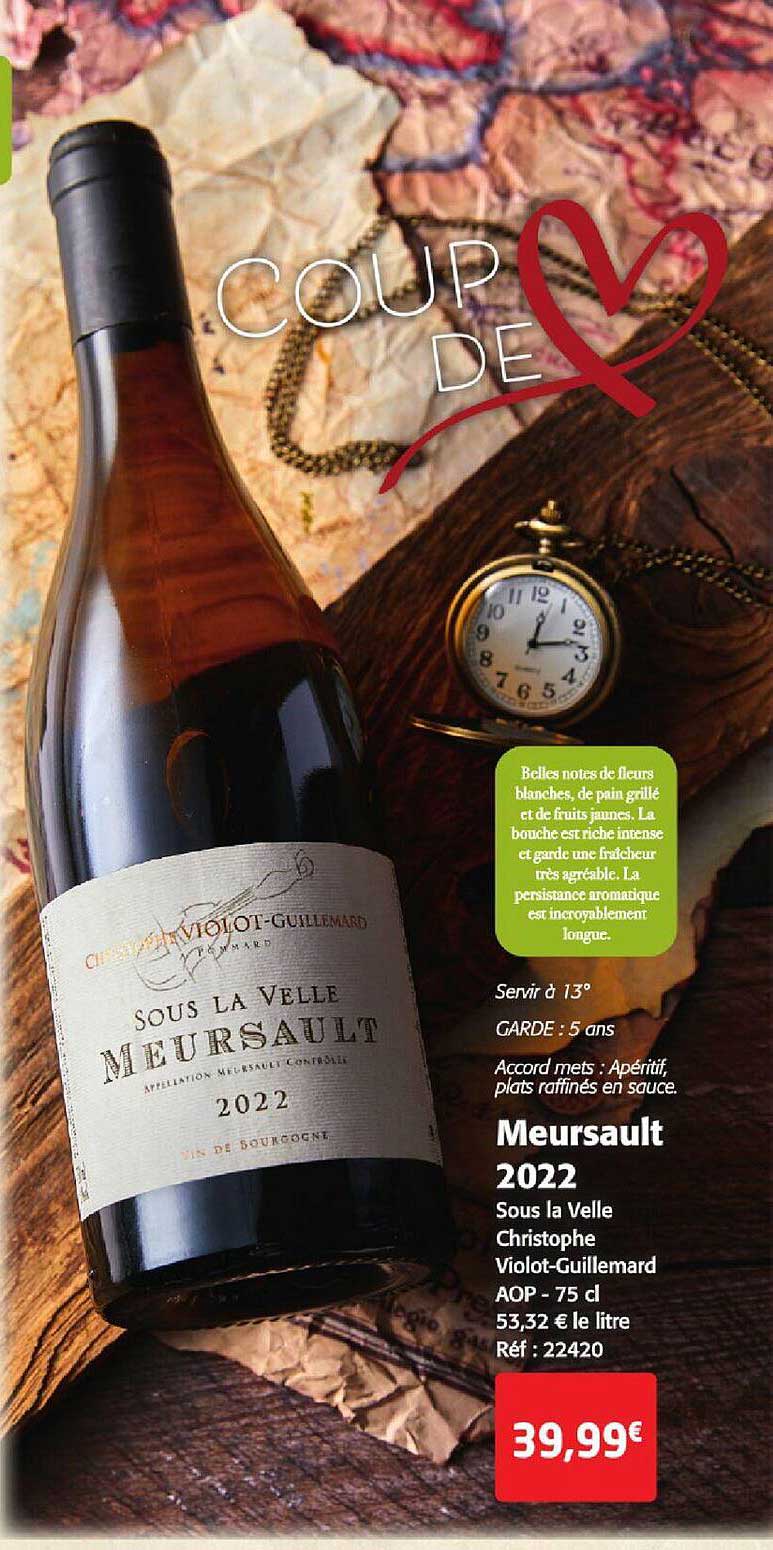 meursault 2022 sous la velle christophe violot-guillemard