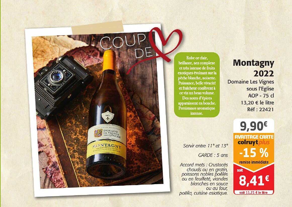 montagny 2022 domaine les vignes sous l'eglise